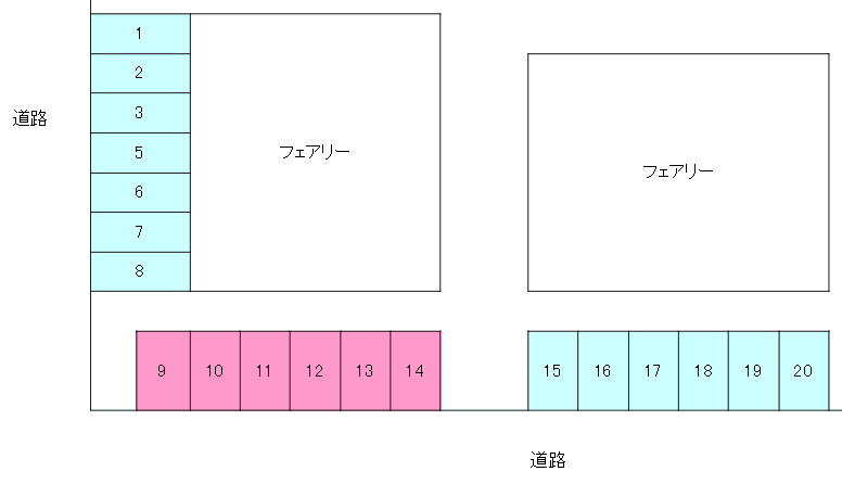 フェアリー駐車場の駐車配置図