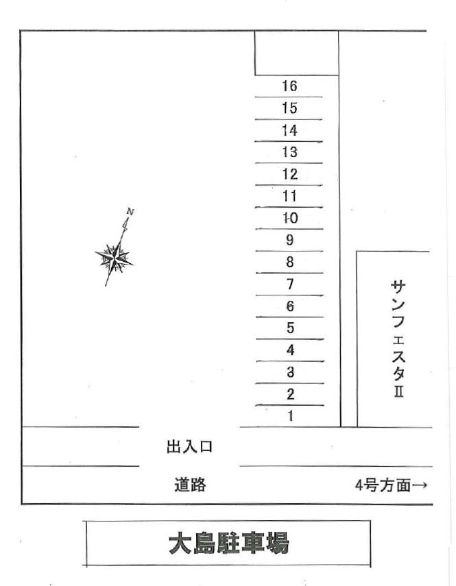 大島駐車場の駐車配置図