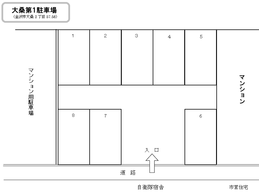 大桑第１有料駐車場の駐車配置図