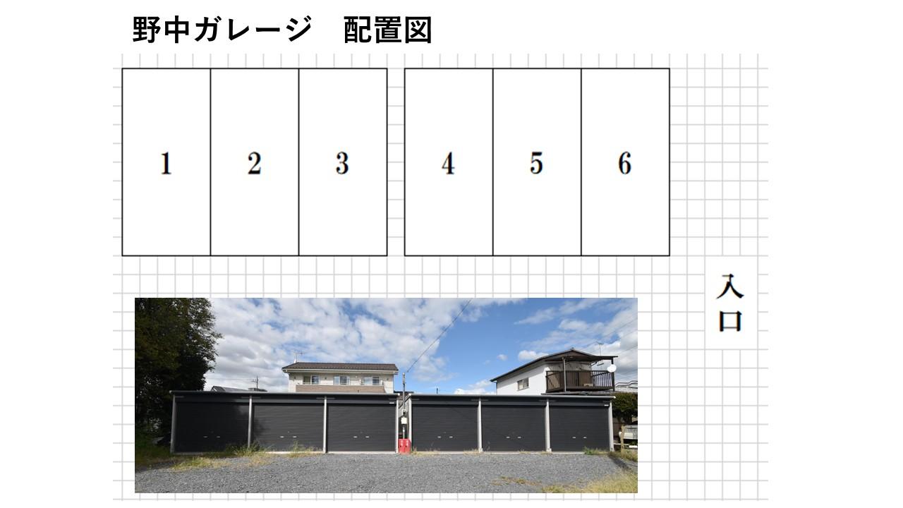 野中ガレージの駐車配置図