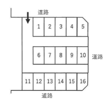 長田今津パーキングの駐車配置図