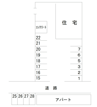 愛宕町パークＫの駐車配置図