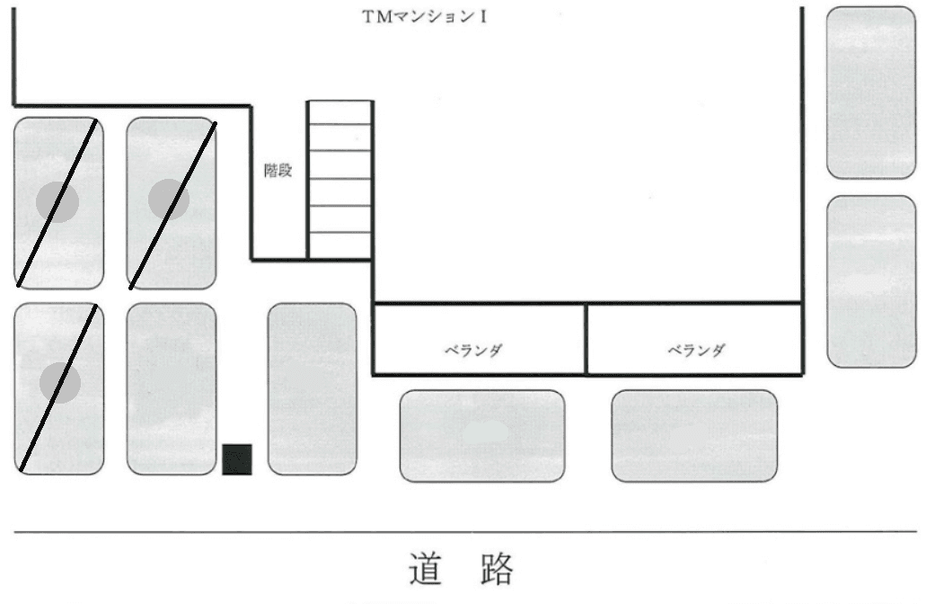 TMマンション1の駐車配置図