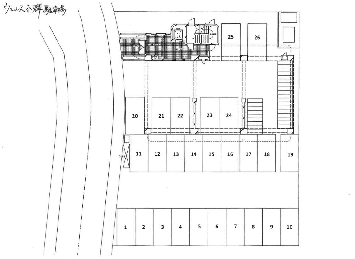 ウェルス小郡の駐車配置図