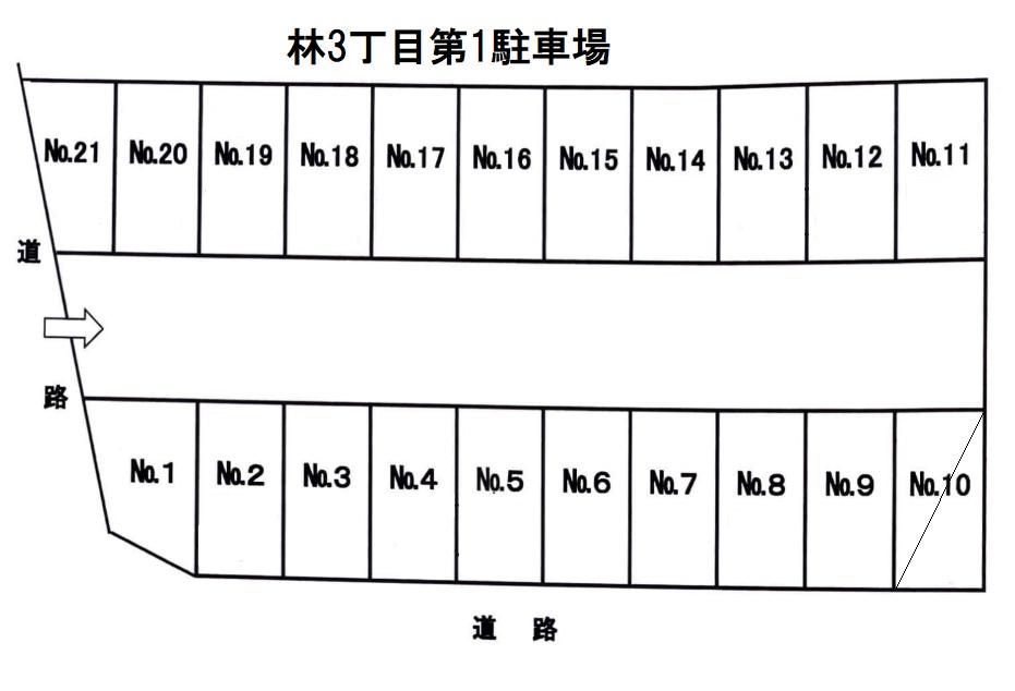 林3丁目第1駐車場の駐車配置図