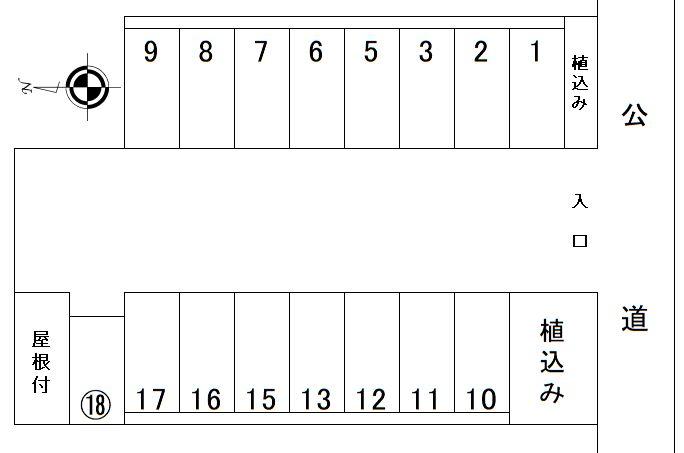 第１山中駐車場の駐車配置図