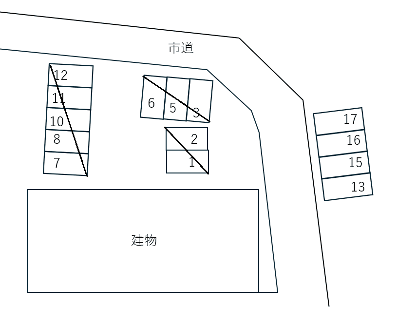 a　ｌａ　ｍｏｄｅ敷地外駐車場の駐車配置図