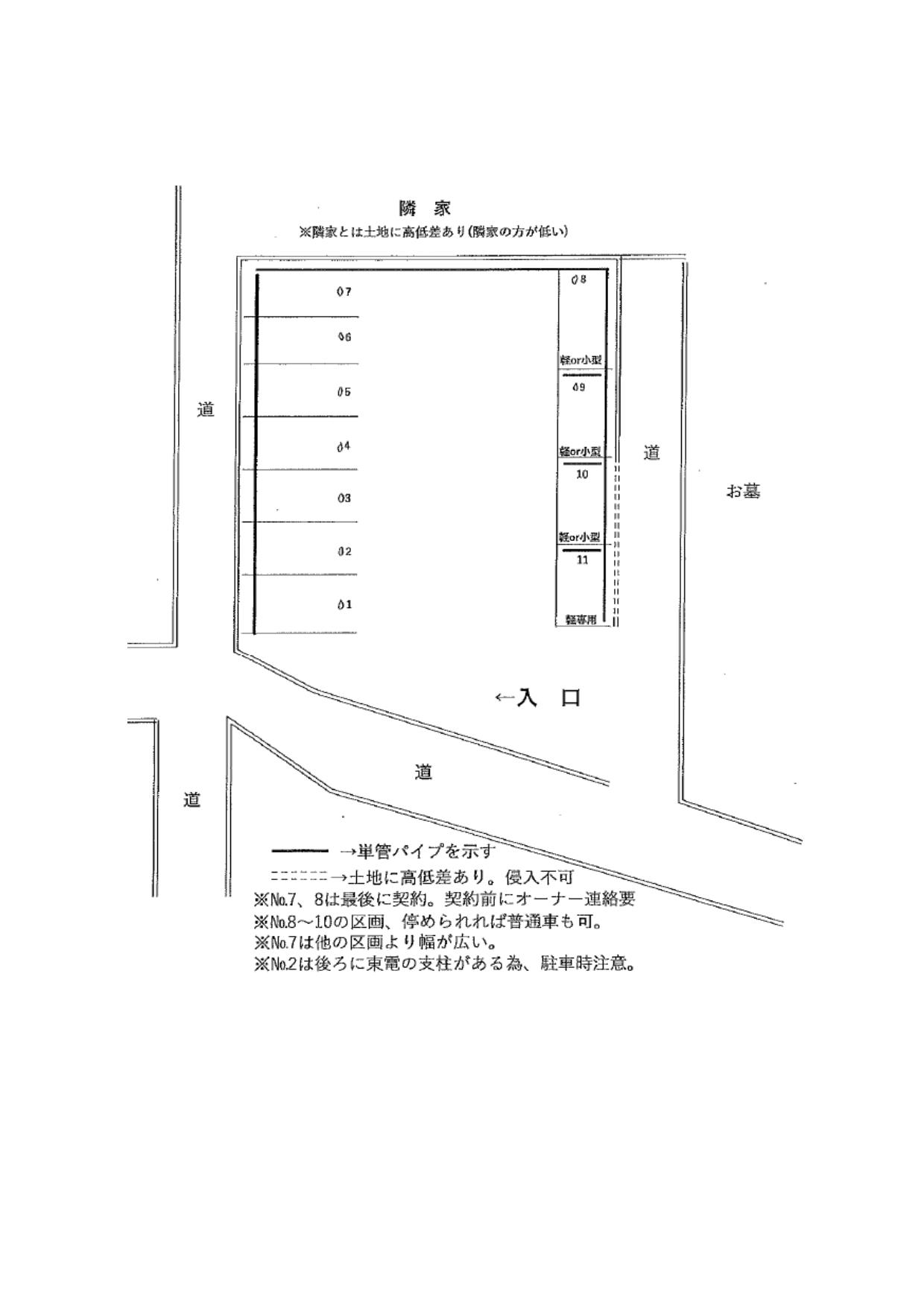 Ｙパーキング３の駐車配置図