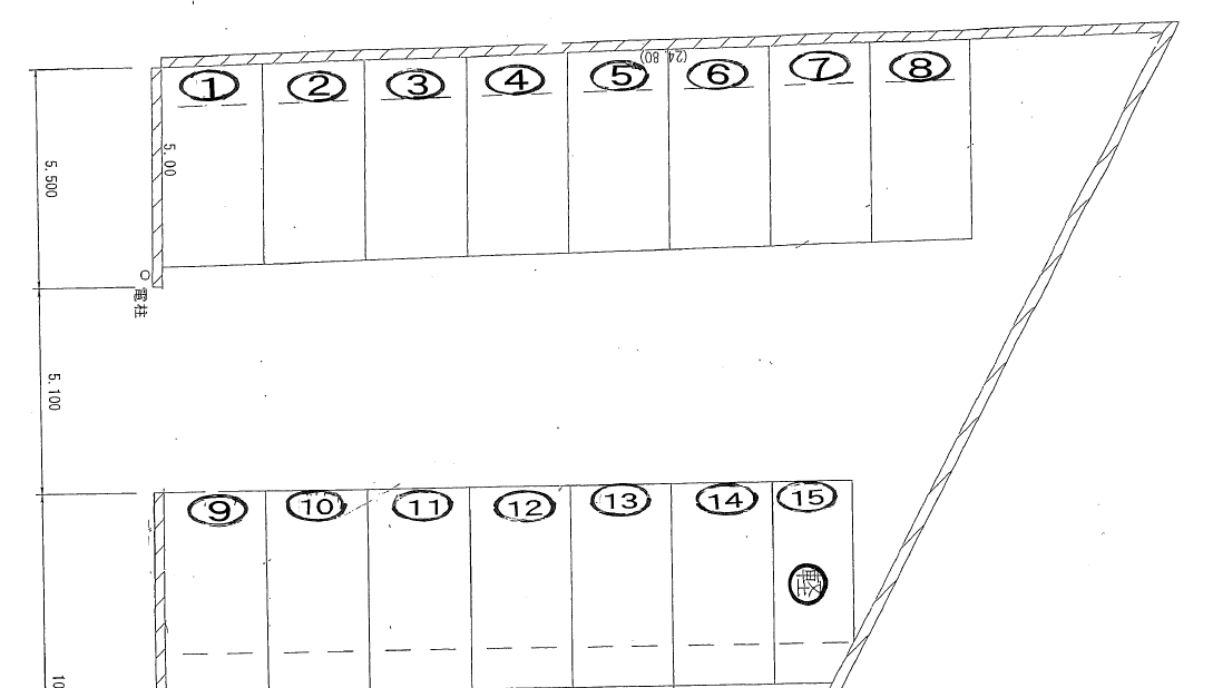 弥永内山第2駐車場の駐車配置図