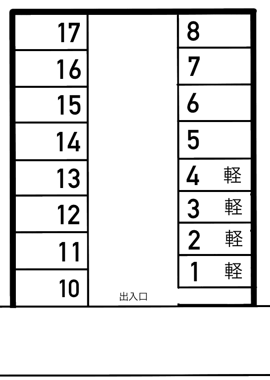 小田部2丁目月極駐車場の駐車配置図