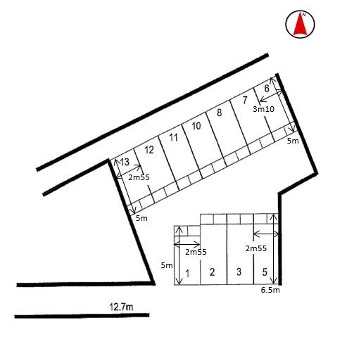 上中条駐車場の駐車配置図