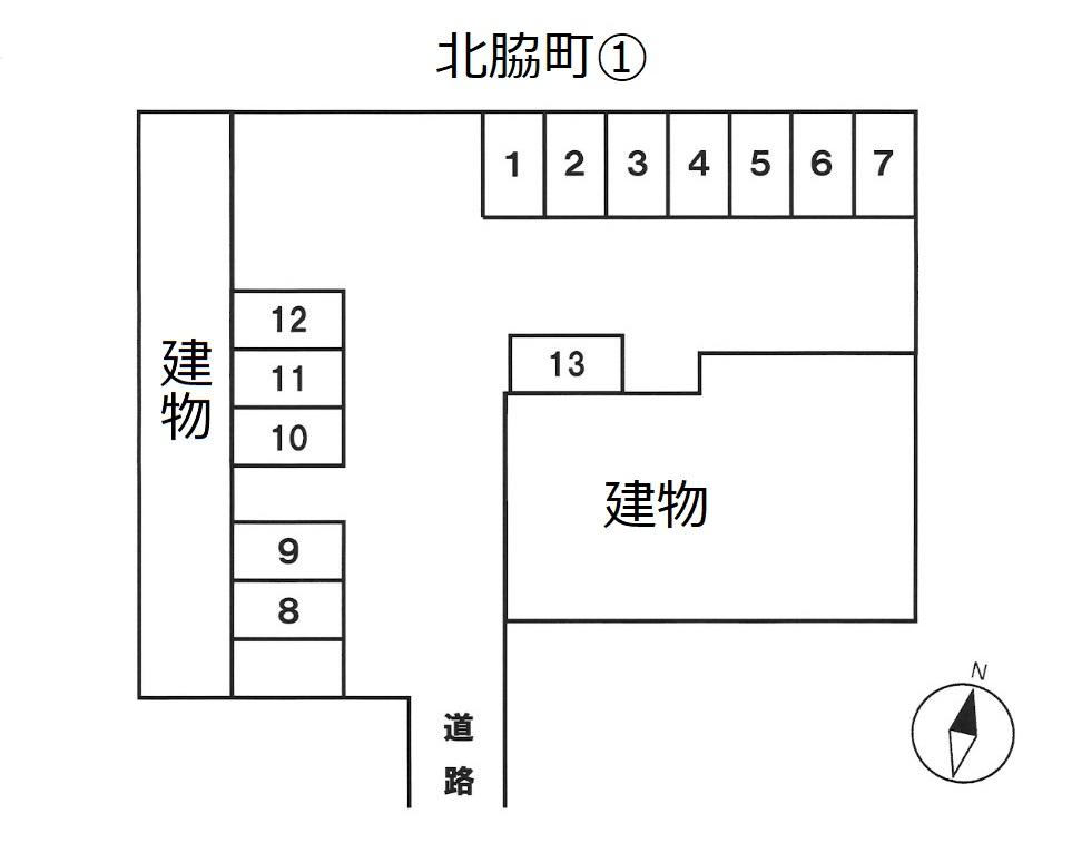 北脇町①の駐車配置図