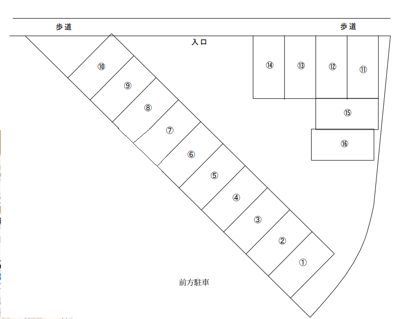 松が丘・諏訪間駐車場の駐車配置図