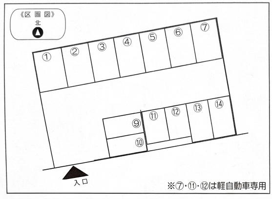 九野駐車場の駐車配置図