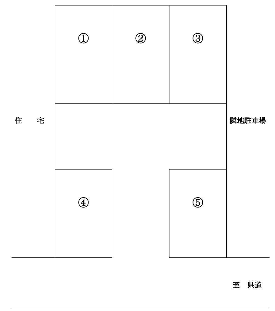 上今泉第３駐車場の駐車配置図