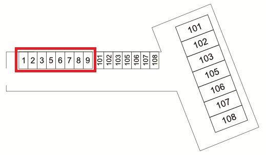 ガレージハウスＭ駐車場の駐車配置図