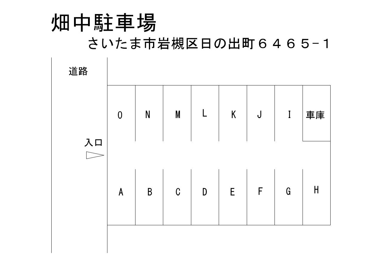 畑中駐車場の駐車配置図