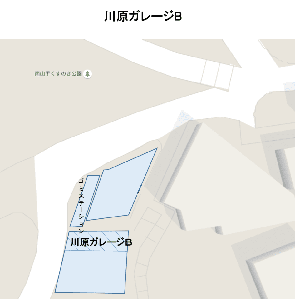 川原ガレージBの駐車配置図