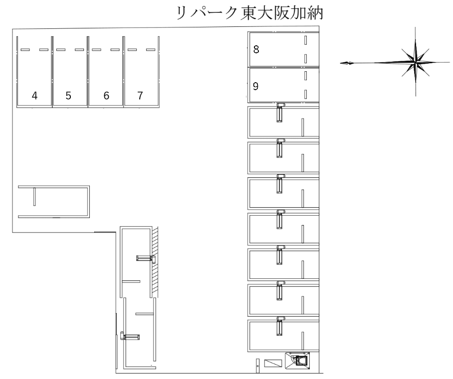 東大阪加納の駐車配置図