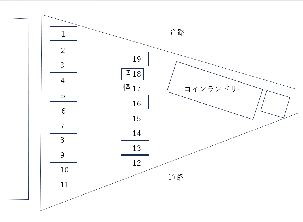 尾津ｻﾆｰﾗｲﾌ駐車場の駐車配置図