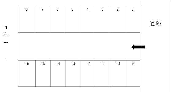 高須賀駐車場の駐車配置図