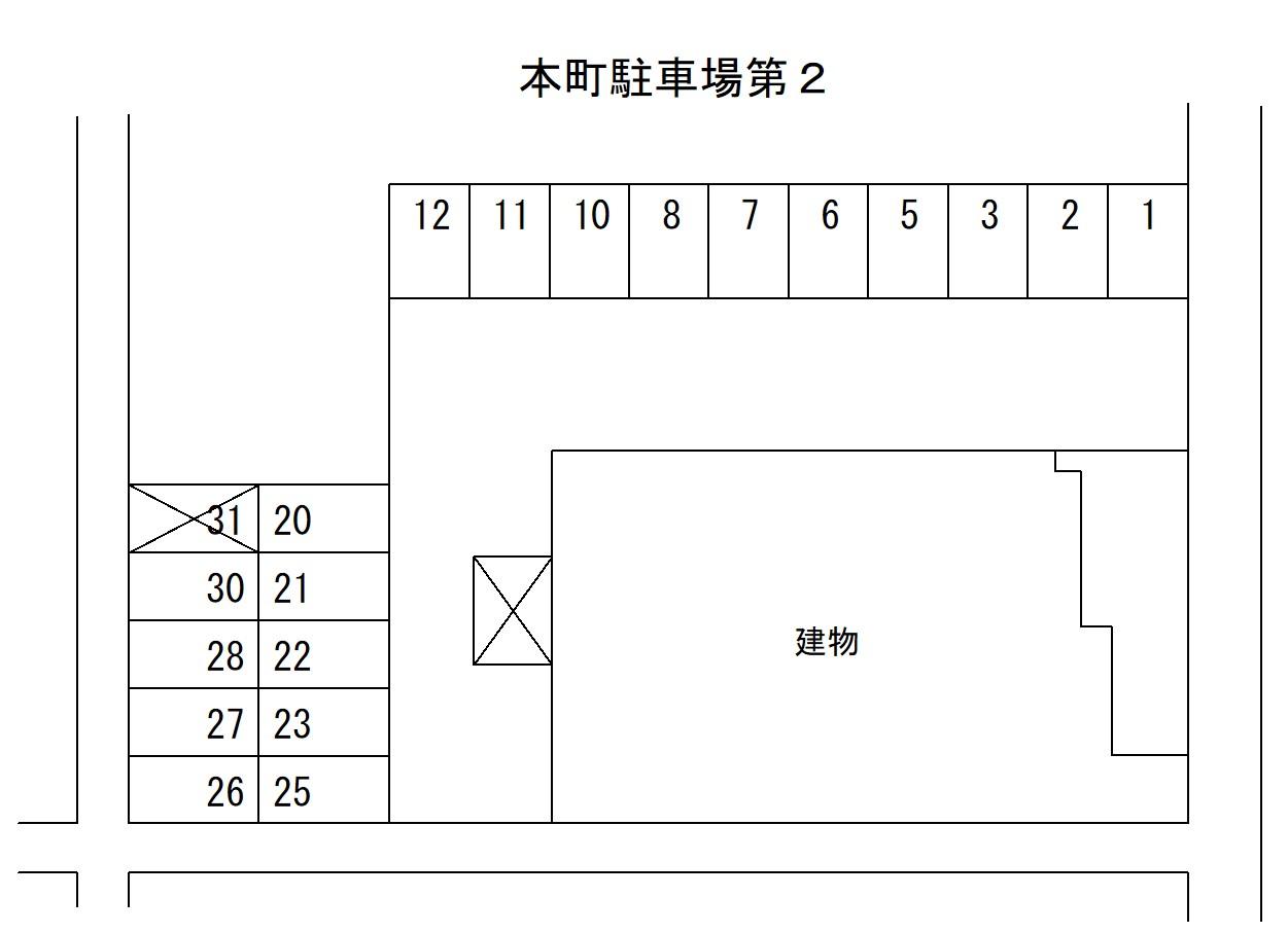 本町駐車場第２の駐車配置図