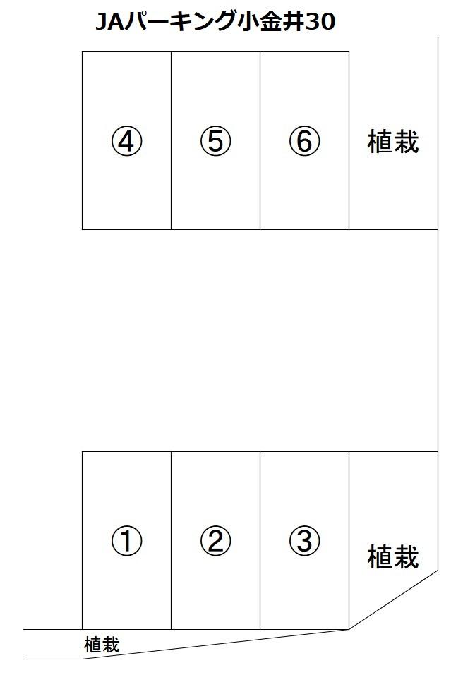 JAパーキング小金井30の駐車配置図