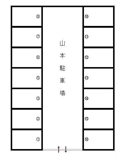 山本駐車場の駐車配置図