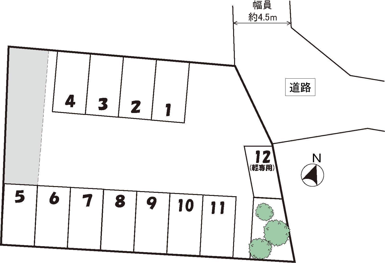 鷺山駐車場の駐車配置図