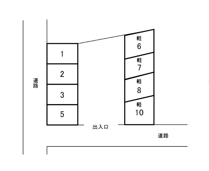 石毛駐車場の駐車配置図