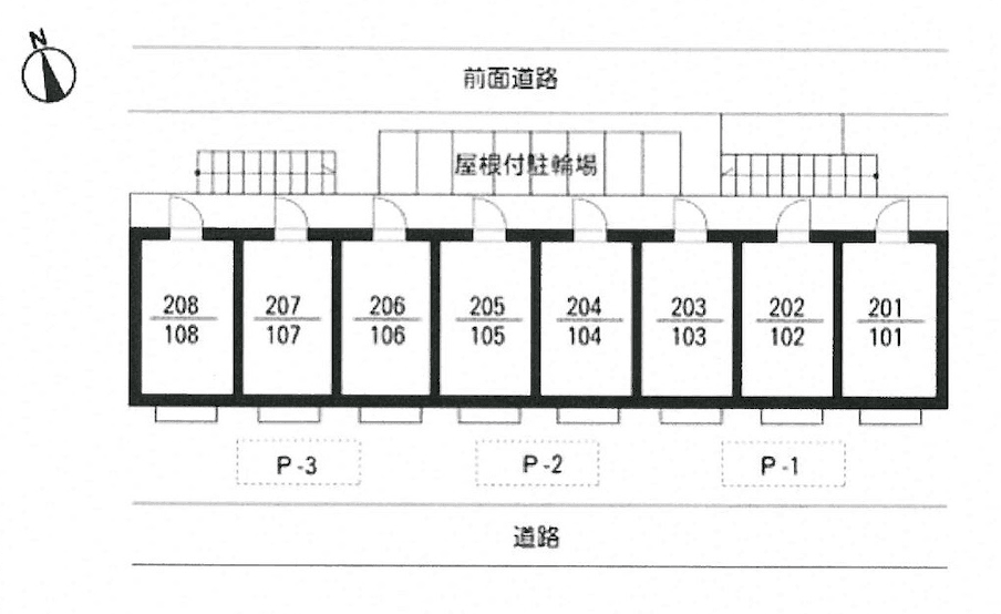 アールブラン駐車場の駐車配置図