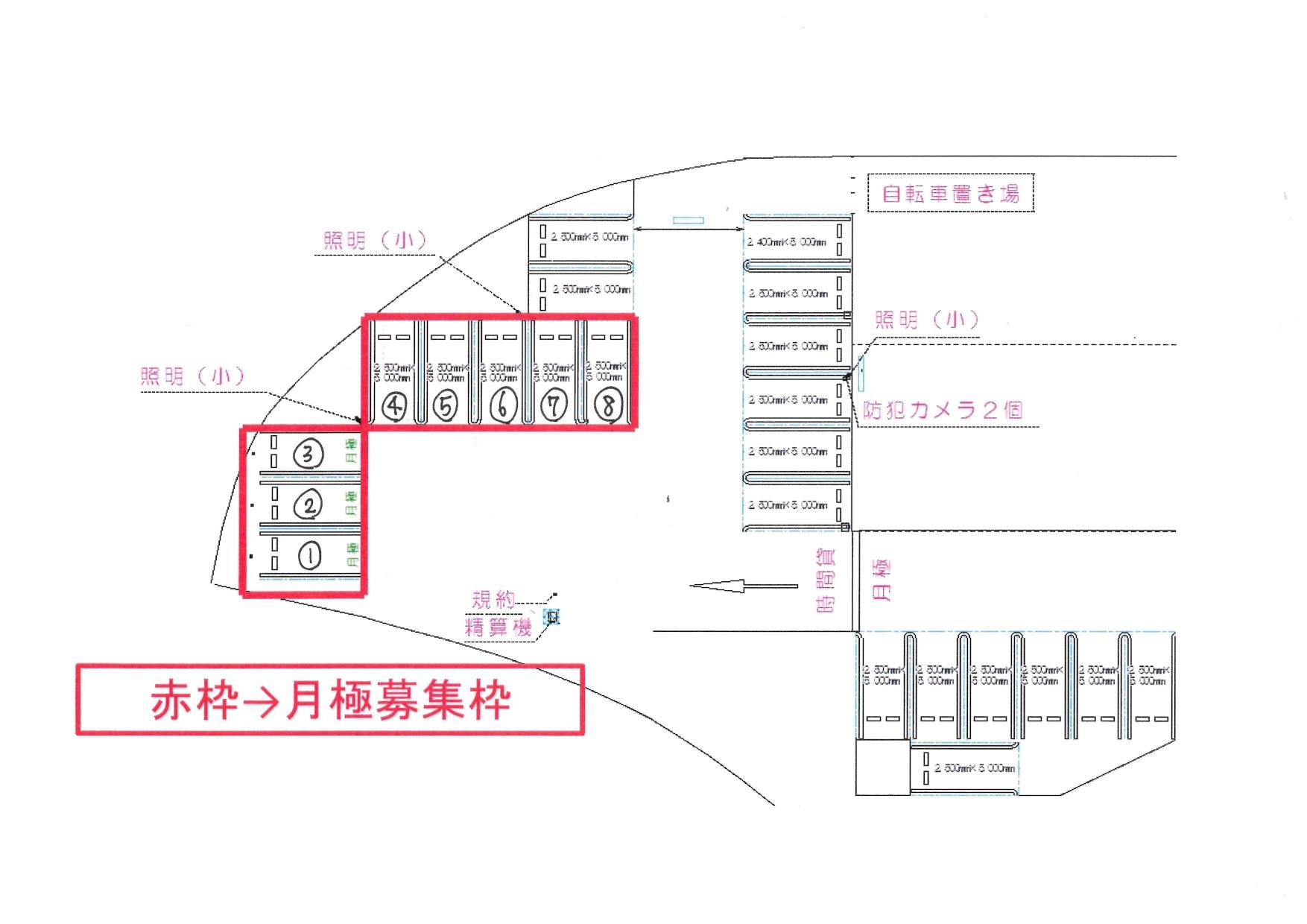 クレスト羽曳野市桃山台の駐車配置図