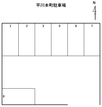 大野平川本町駐車場の駐車配置図