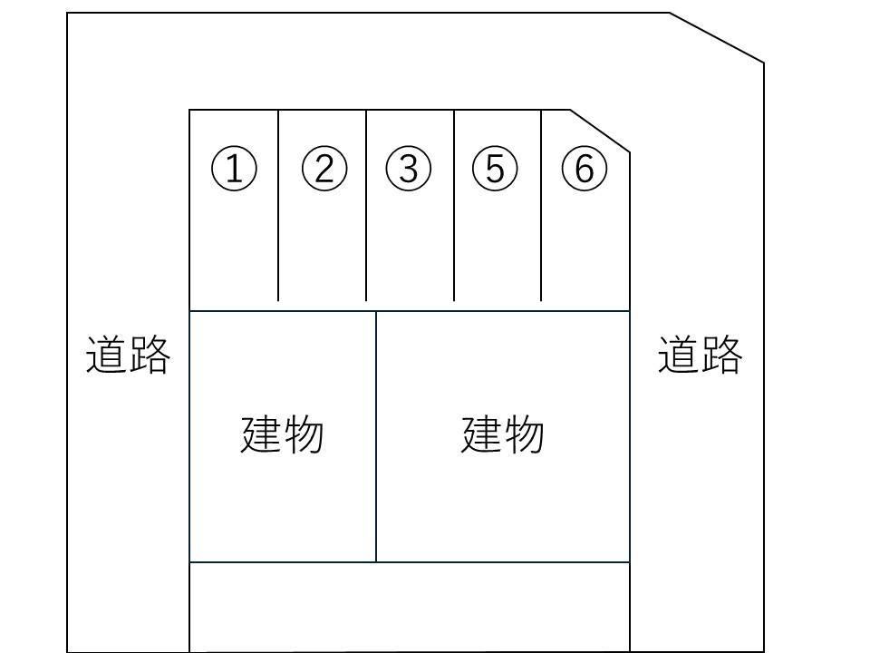 北田第一駐車場の駐車配置図