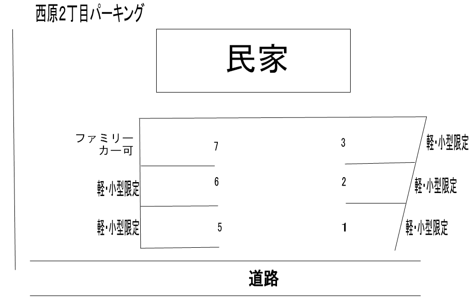 西原2丁目パーキングの駐車配置図