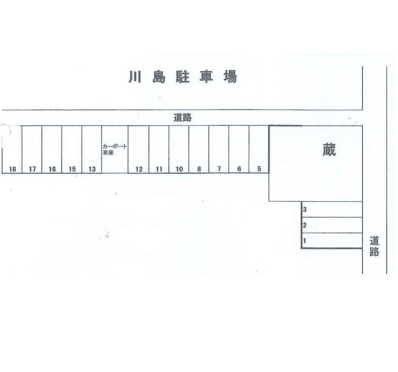 川島駐車場の駐車配置図