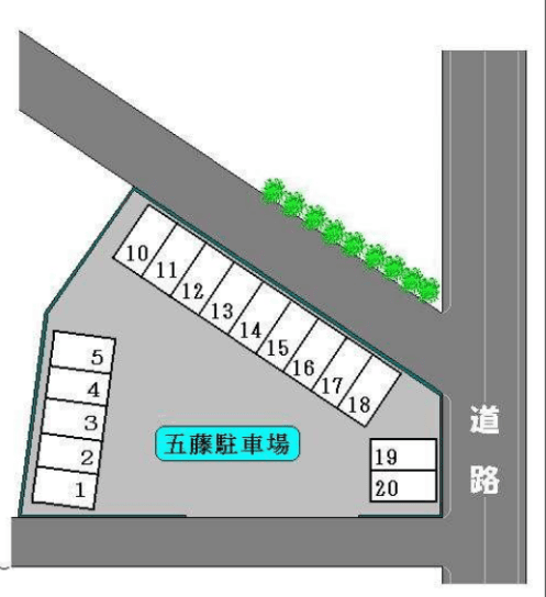 五藤駐車場の駐車配置図