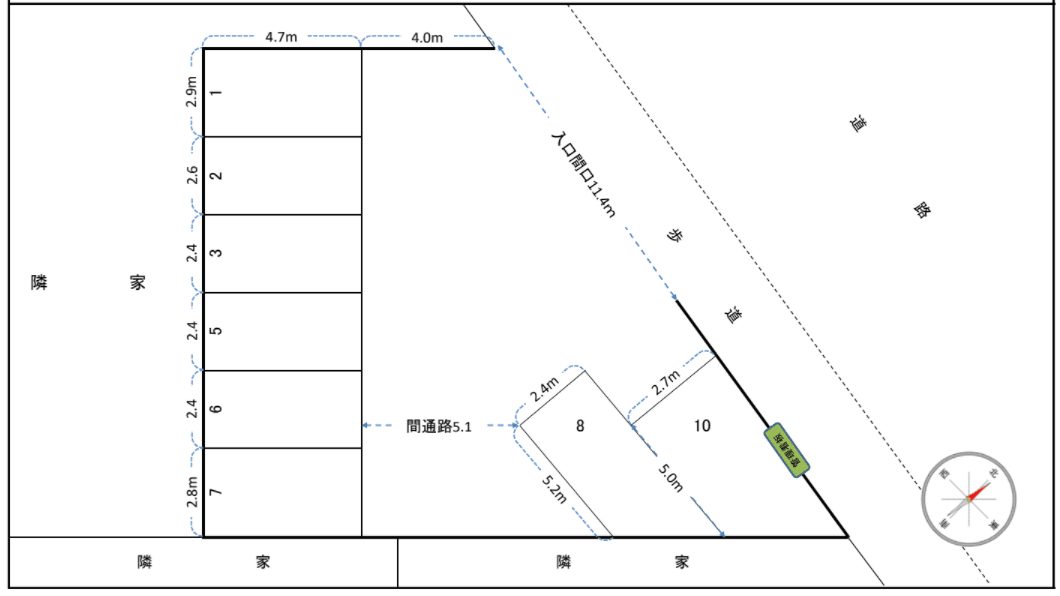 山崎Ⅱ駐車場の駐車配置図