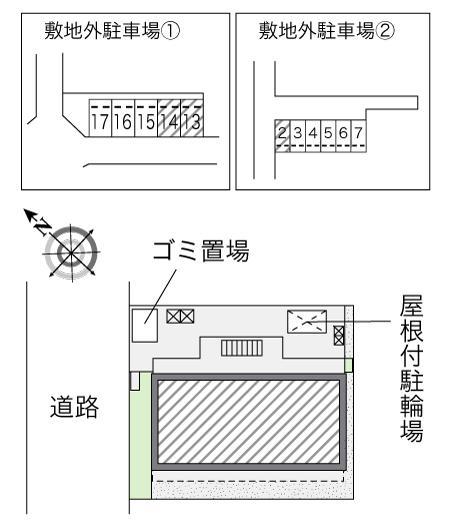 アヴリオ(35198) 敷地外駐車場の駐車配置図