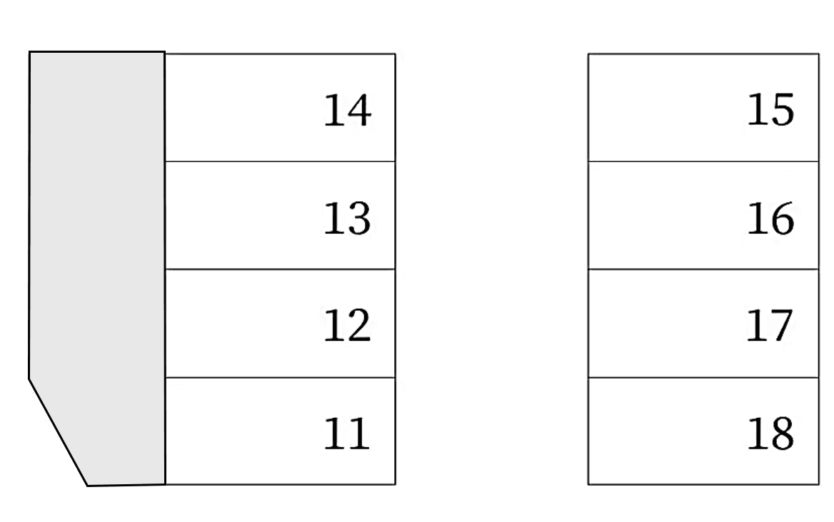 岡崎第4ガレージの駐車配置図