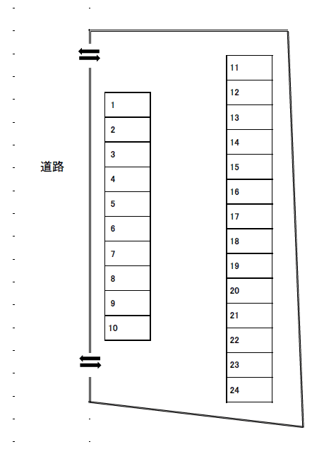 菊陽町津久礼Sパーキングの駐車配置図