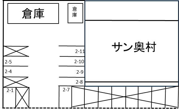 サン奥村駐車場の駐車配置図