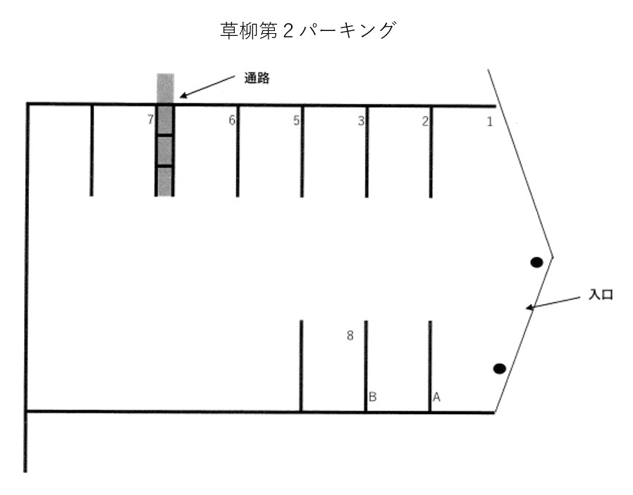 草柳第2駐車場の駐車配置図