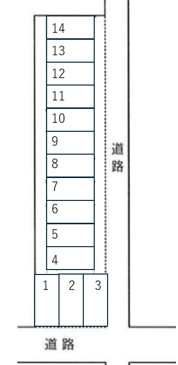 奥井パーキングの駐車配置図