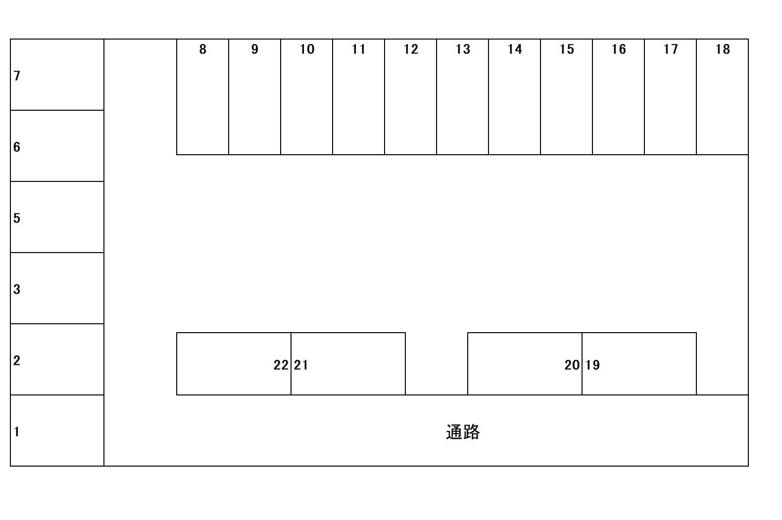 遠藤飯山駐車場の駐車配置図