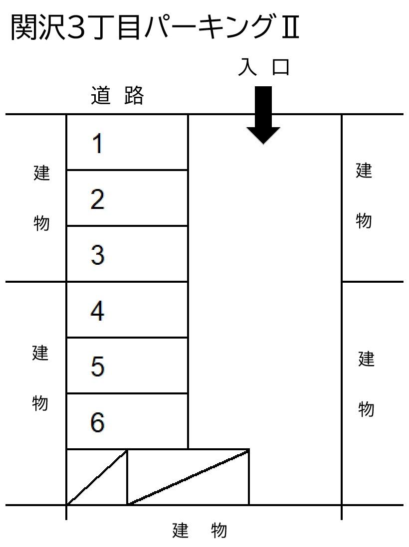 関沢３丁目パーキングⅡの駐車配置図