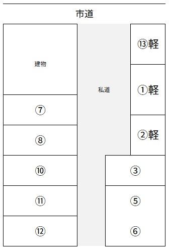 松橋第一駐車場の駐車配置図