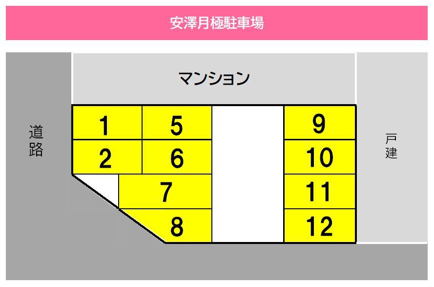 安澤月極駐車場の駐車配置図