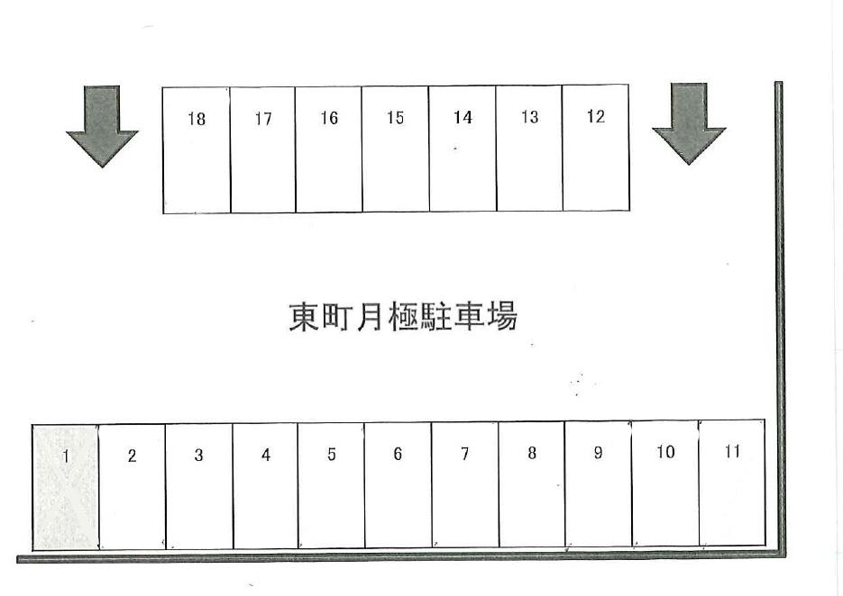 東町月極駐車場の駐車配置図