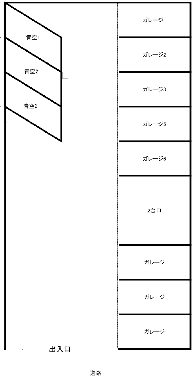 木村ガレージ（瓜破3丁目）の駐車配置図